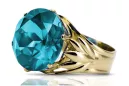 Ring Aquamarine 8K žluté zlato Vintage style vrc029x-aq Art Deco